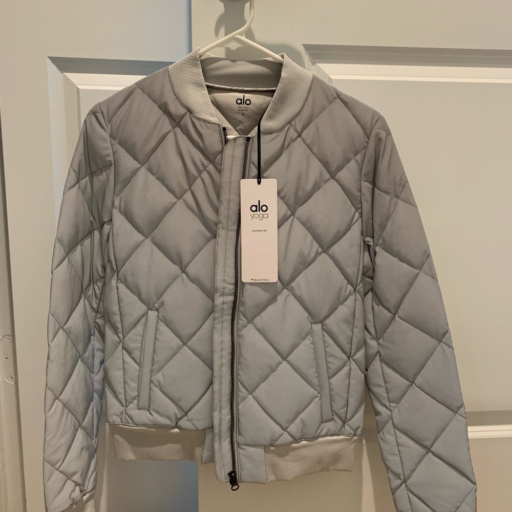 ALO Reflective Idol Bomber Jacket Size Small. NWT